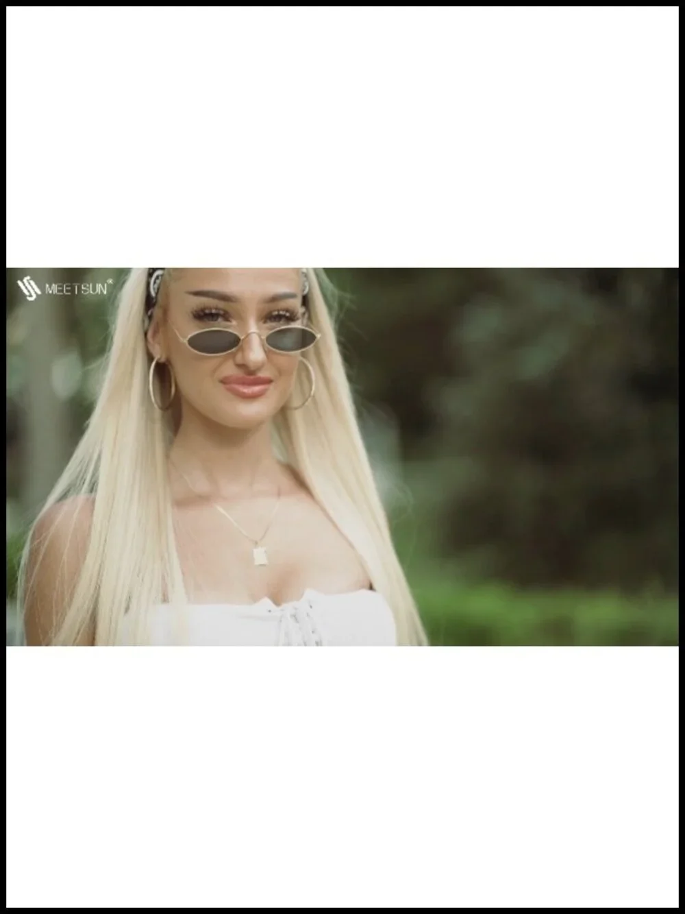 Retro 90s Small Oval Sunglasses Narrow Metal Frame UV400